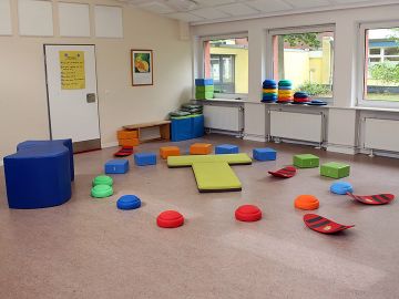 Bewegungsraum in der Nachmittagsbetreuung in der OGGS Glashütte