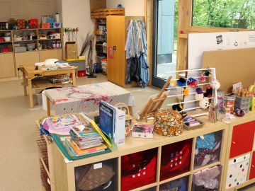 Kreativraum mit Bastelmaterial der BEB an der OGGS am Wittmoor in Norderstedt